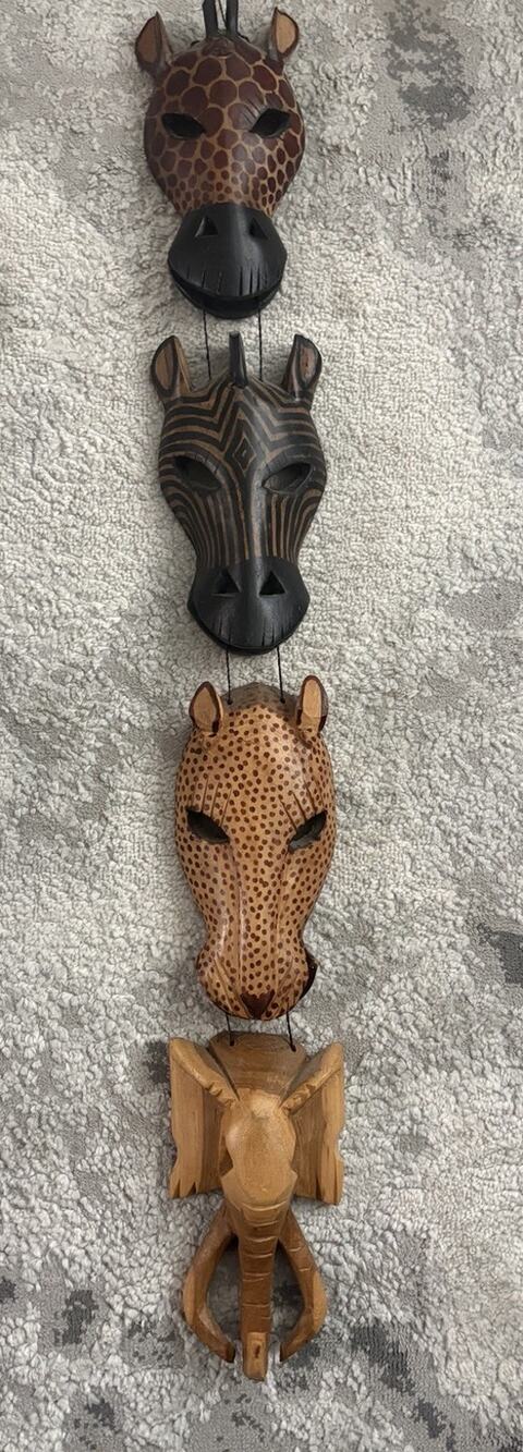 Aminal Head Masks from Kenya, Set of 4